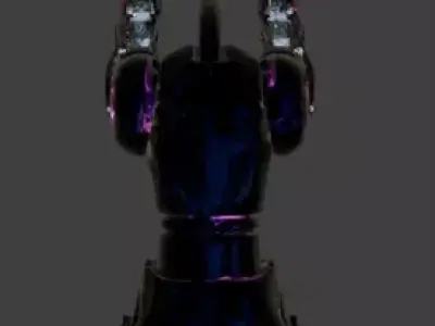 Cyberpunk Robot Cat 3D Model Low-poly 3D model