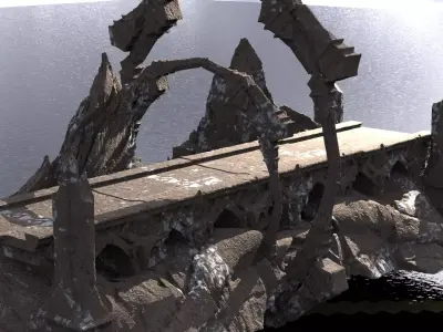 Persian mountains ancient walkway  3D model