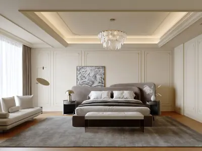two bedroom interior scenes 3D model