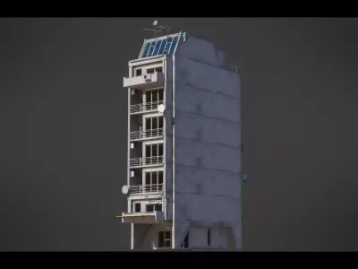 Dystopian Cyberpunk Building 13 Low-poly 3D model