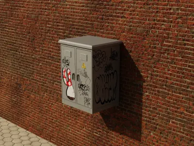 Electricity box Low-poly 3D model