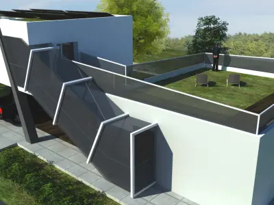 House modern in woods 3D model