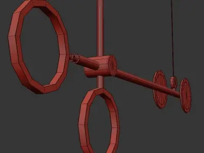 JUGGLE light fixture with three circles hanging from it 3D model