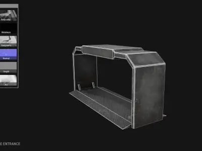 Scifi militarybase entrance Low-poly 3D model