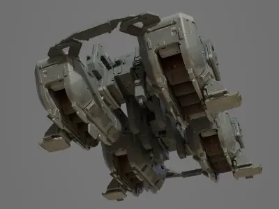 Scifi-543 spacecraft with two tanks 3D model