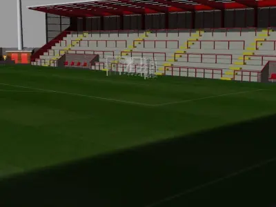 Broadhurst Park Stadium FC United Low-poly 3D model
