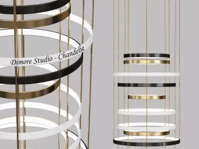 Dimore Studio Chandelier of layered bands 3D model