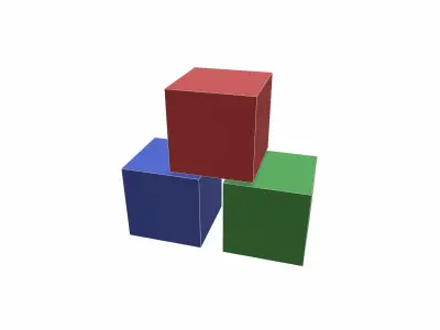 Cartton cubs low poly Low-poly 3D model