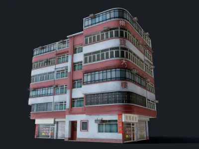 Chinese Building Lok Po Low-poly 3D model