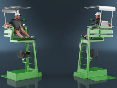  Elevated Chair with Tennis Umpire 