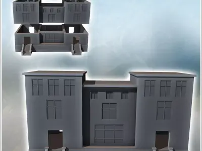 Modern Headquarters Building with Flat Roof Arnhem The Netherlan 3D print model