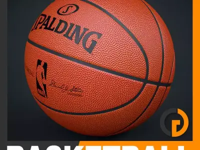 Spalding NBA Official Basketball Game Ball 3D model
