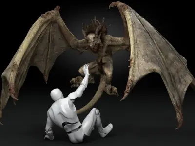 Harpy Vampire Low-poly 3D model