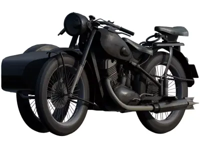 Soviet motorcycle IZH-49 3D model