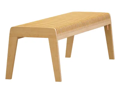 Parametric wooden bench 3D model