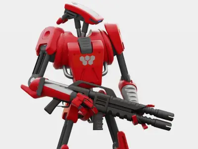 BATTLE DROID CA-20 RIGGED 3D model