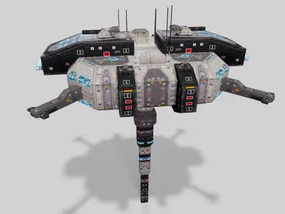 Sci-fi space dock Low-poly 3D model