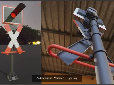 Andreaskreuz Version 1 and 2 High-Poly 3D Model Pack