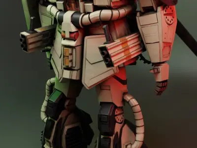 Heavy MKll Zaku Low-poly 3D model