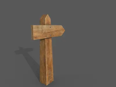 Small Signpost Low-poly 3D model