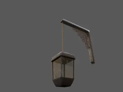 Old metal street lamp 3D model