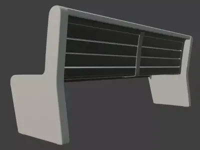 Wooden Park Bench 3D Model 3D model