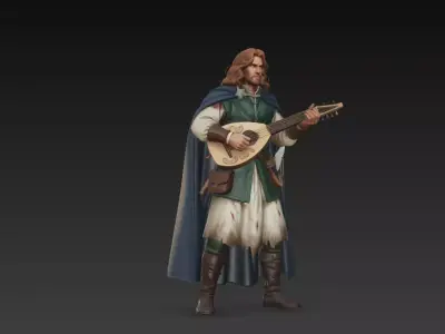 figura bardo de fantasia  3D print model