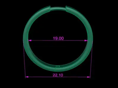 Earring Hoop LARGE SIZE 19mm Inside Diameter  3D print model