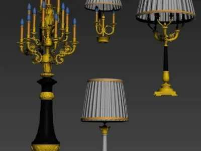 vintage wall lamp 12 Low-poly 3D model