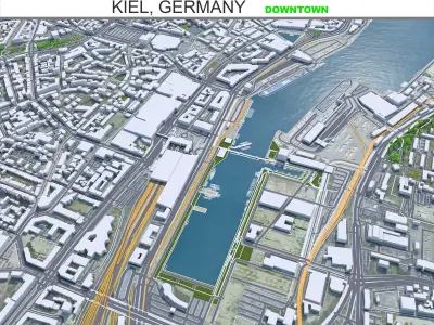 Kiel Downtown Germany Low-poly 3D model