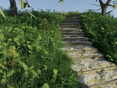 Steps Forest Scene 3D model