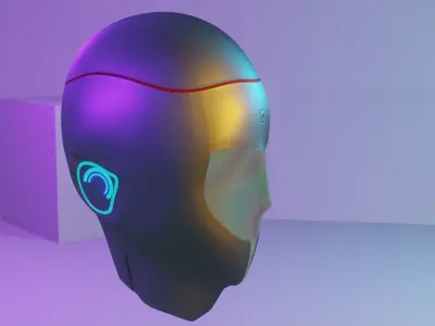 Sci-Fi Helmet 3D model 5