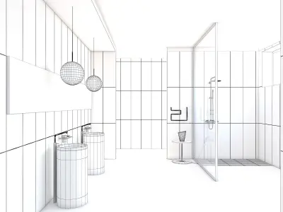 Bathrooms collection 2 bathroom 3D Model Pack