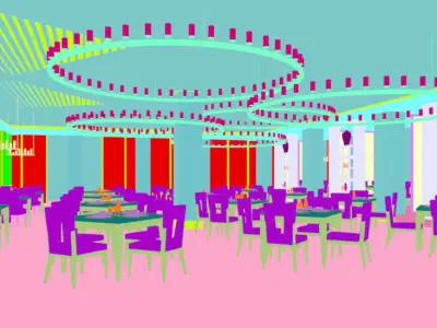 Business Restaurant - Coffee - Banquet  86 3D model