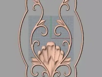 European style flower 3D relief STL Model for cnc engraving E068 3D model
