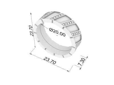Embellished Channel Set Band JDBCo 3D print model