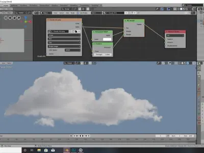 Voyage mountains and clouds Low-poly 3D model