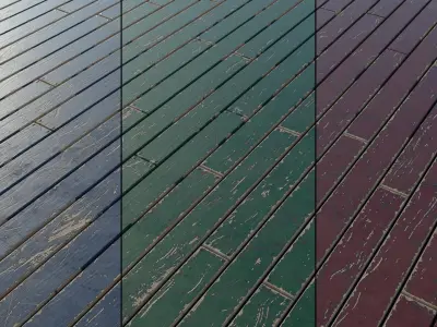 Old painted wood floor PBR seamless Texture