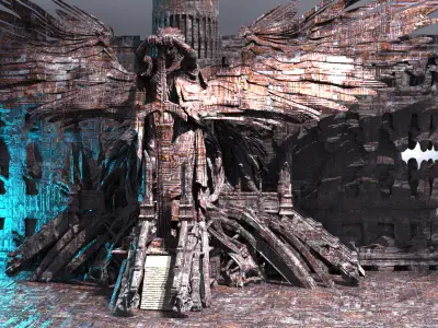 Medieval Dark Ages Monolith Dark Walls 3  3D model