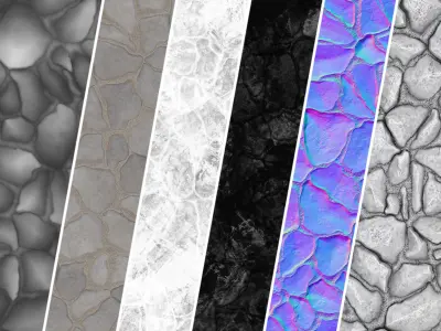 Field Stone 05 - PBR - 4K - PNG - Seamless Texture