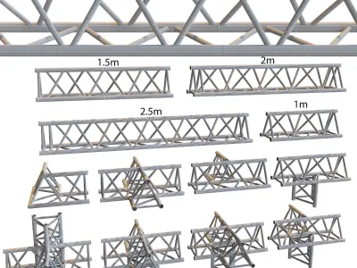 Truss square prefabricated 3D model