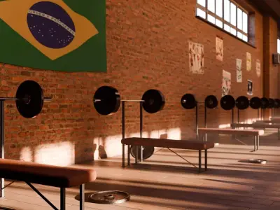 Boxing Gym - Blender Scene Low-poly 3D model