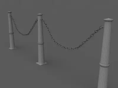Iron Chain Barrier 3D model