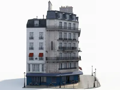 Corner haussman facade 3D model