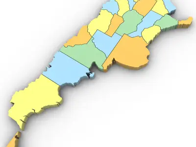 3d Political Map of Argentina 3D model