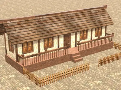 Medieval house thirteen 14 Low-poly 3D model