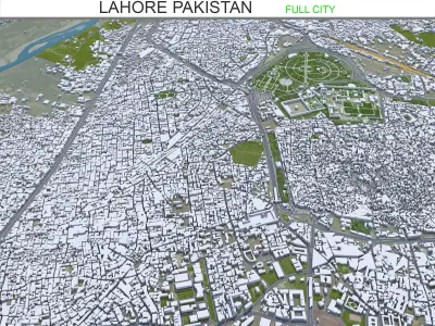 Lahore Pakistan 50km Low-poly 3D model