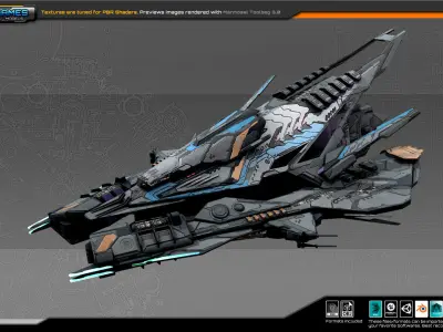 SF Alien ComanderShip A4 Low-poly 3D model