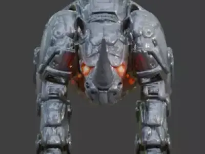 Sci-Fi Robot Rhino 3D Model Low-poly 3D model