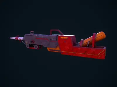 Sci fi Harpoon Gun Low-poly 3D model